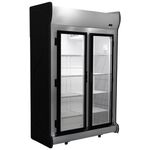 Expositor-Vertical-2-Portas-Vidro-1000-L-Preto-220-V