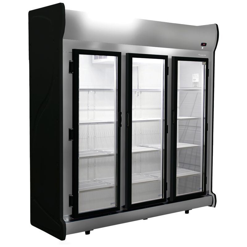Expositor-Vertical-3-Portas-Vidro-1448-L-Inox-Preta-220-V